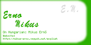 erno mikus business card